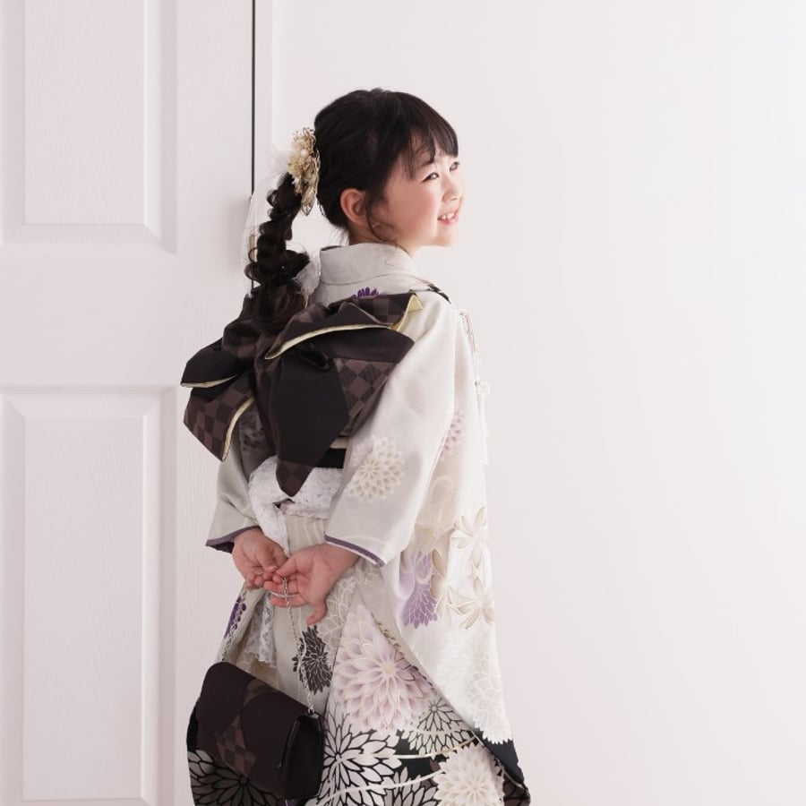 七五三 正絹着物 女の子 スタジオ撮影