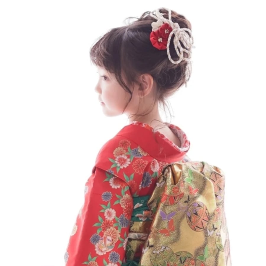 七五三 正絹着物 女の子 スタジオ撮影