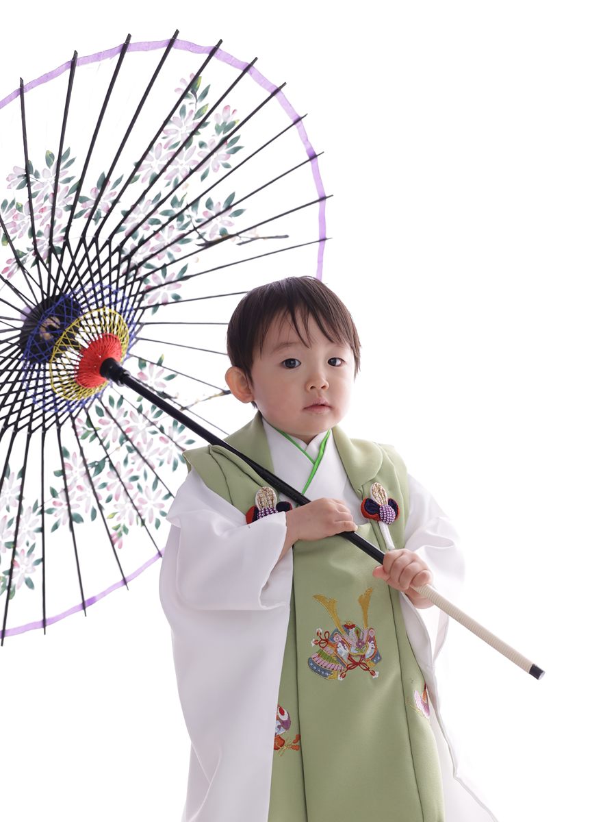 七五三 3歳 男の子 番傘 スタジオ撮影 八王子