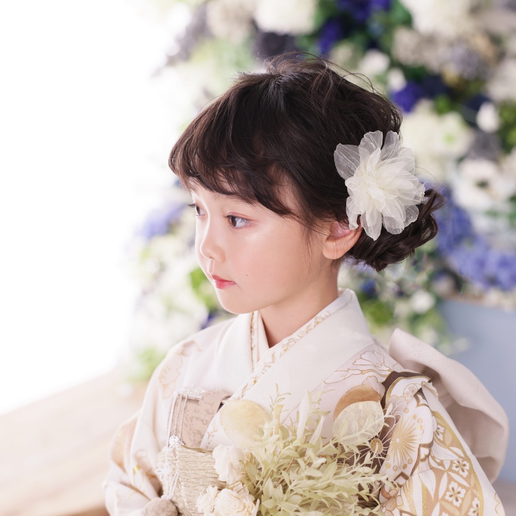 七五三 正絹着物 女の子 八王子 スタジオ撮影