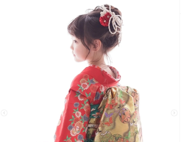 七五三 正絹着物 女の子 スタジオ撮影