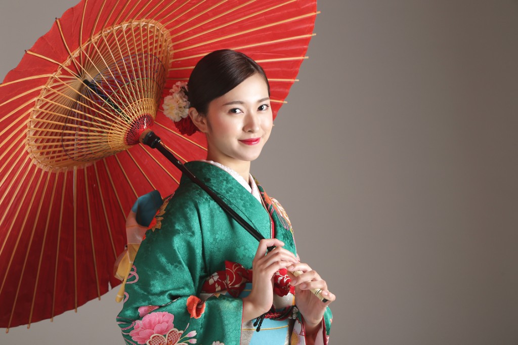 振袖 番傘 スタジオ撮影 作例